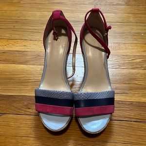 Nine West red and blue wedge espadrilles